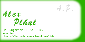 alex plhal business card